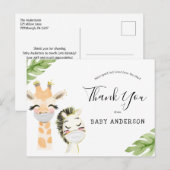 Baby-dieren met maskerschoen per post Dank u wel Briefkaart (Voorkant / Achterkant)