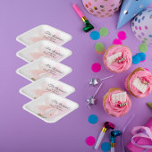 Baby Dieren Safari In Roze Hete Luchtballon Papieren Bordje