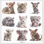Baby Dieren Set 1 Sticker (Vel)