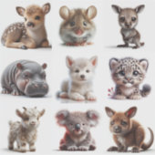 Baby Dieren Set 1 Sticker (Voorkant)
