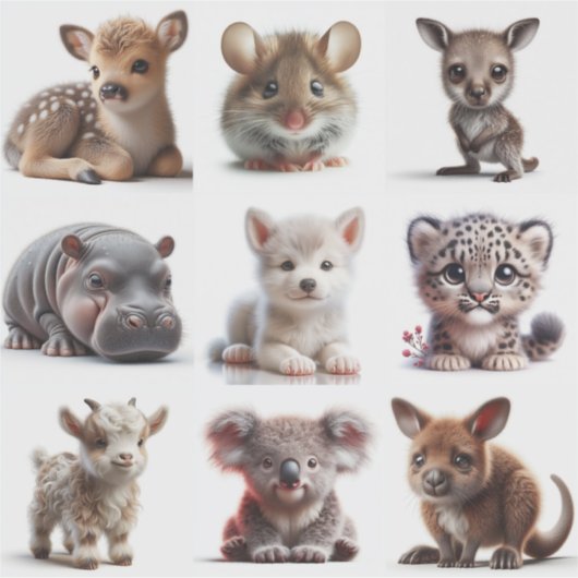 Baby Dieren Set 1 Sticker (Voorkant)