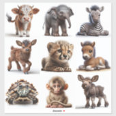 Baby Dieren Set 2 Sticker (Vel)