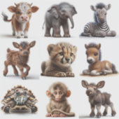 Baby Dieren Set 2 Sticker (Voorkant)