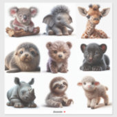 Baby Dieren Set 3 Sticker (Vel)
