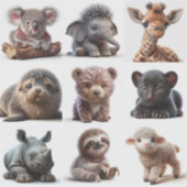 Baby Dieren Set 3 Sticker (Voorkant)
