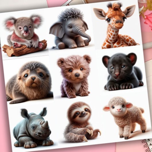 Baby Dieren Set 3 Sticker