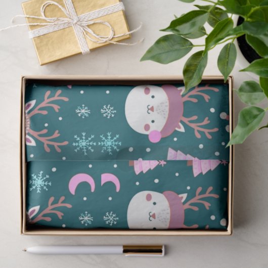 Baby Dieren Sneeuwvlokken Halve Maan Kerstmis Tissuepapier (Geschenk)