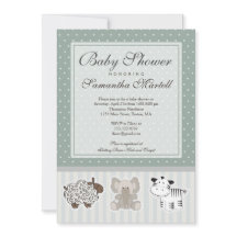 Baby Dieren voor Baby Shower Uitnodiging