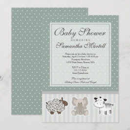 Baby Dieren voor Baby Shower Uitnodiging