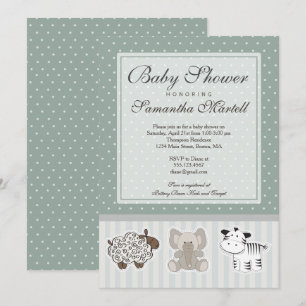Baby Dieren voor Baby Shower Uitnodiging