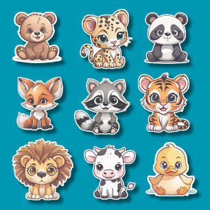 Baby Dieren Waterdichte Vinyl Set Sticker