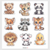 Baby Dieren Waterdichte Vinyl Set Sticker (Vel)