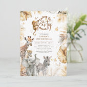 Baby Dieren Wild Oerwoud Safari Leuke Leuke Verjaa Kaart (Staand voorkant)