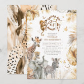 Baby Dieren Wild Oerwoud Safari Leuke Leuke Verjaa Kaart (Voorkant / Achterkant)