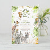 Baby Dieren Wild Oerwoud Safari Leuke Leuke Verjaa Kaart (Staand voorkant)