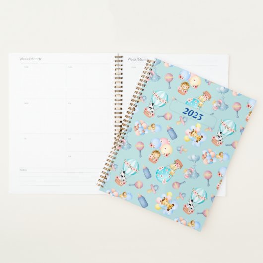 Baby Dierenballon Speelgoed Blauw Thema Gepersonal Planner (Display)