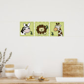Baby dierentuin Giraffe Zebra leeuwenset 3 Poster (Keuken)