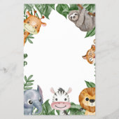 Baby Dierenwild Wild One Safari Baby shower Flyer (Achterkant)