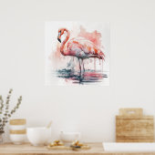 Baby Dierlijke Prints voor Kwekerij, flamingo post (Keuken)