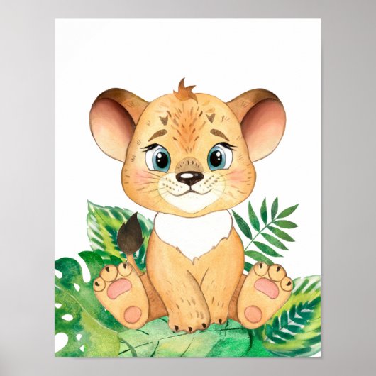 Baby Dierlijke Prints voor Kwekerij, Safari poster (Voorkant)