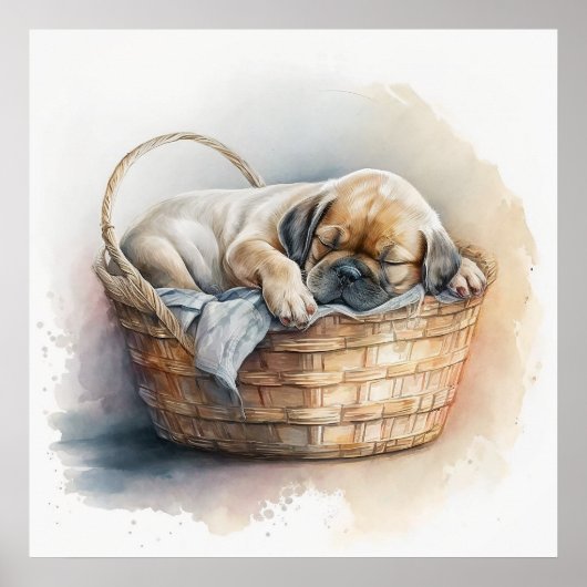 Baby Dierlijke Prints voor Kwekerij, Schattige Hon (Voorkant)