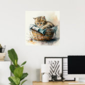 Baby Dierlijke Prints voor Kwekerij, Schattige Kat (Thuiskantoor)