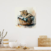 Baby Dierlijke Prints voor Kwekerij, Schattige Kat (Keuken)