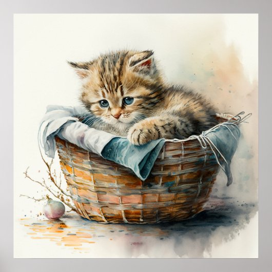 Baby Dierlijke Prints voor Kwekerij, Schattige Kat (Voorkant)