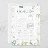 Baby Dino Baby shower Baby voorspelling spel Kaart (Voorkant)