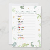 Baby Dino Baby shower Emoji Guessing spel Kaart (Voorkant)