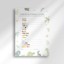 Baby Dino Baby shower Emoji Guessing spel Kaart