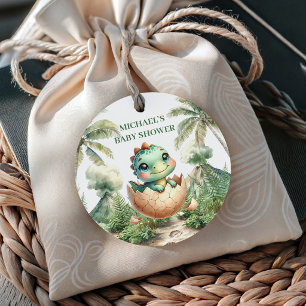 Baby Dino Baby Shower Komt Eerder Favor Tags Bedankjes Labels