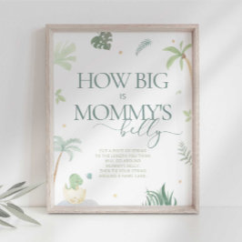 Baby Dino Baby Shower Late Night Luier Bord Poster