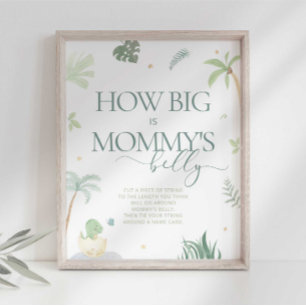 Baby Dino Baby Shower Late Night Luier Bord Poster