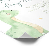 Baby Dino Baby shower Late Night Luiers Teken Poster (Hoek)