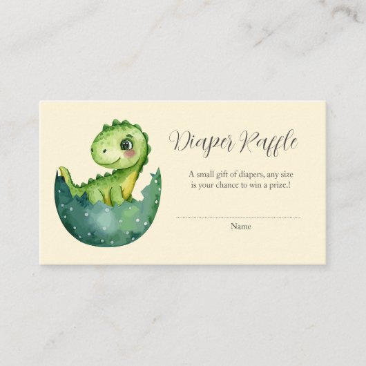 Baby Dino Baby shower Luier Raffle Tickets Informatiekaartje (Voorkant)