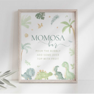 Baby Dino Baby Shower Momosa Bar Bord Poster