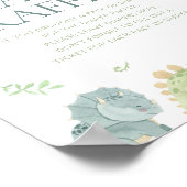 Baby Dino Baby shower Momosa Bar Sign Poster (Hoek)