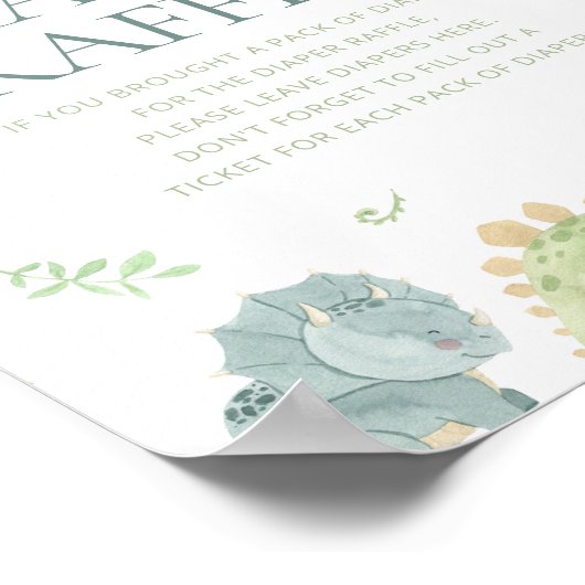 Baby Dino Baby shower Momosa Bar Sign Poster (Hoek)