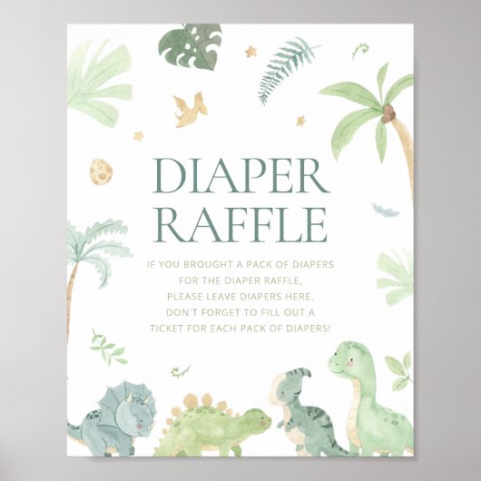 Baby Dino Baby shower Momosa Bar Sign Poster (Voorkant)