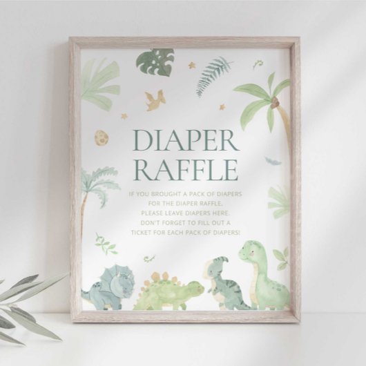 Baby Dino Baby shower Momosa Bar Sign Poster