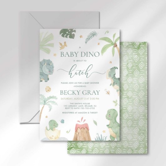 Baby Dino Baby shower Uitnodiging