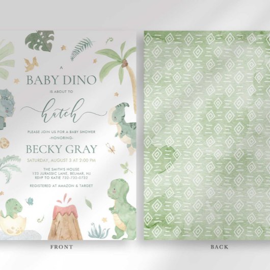 Baby Dino Baby shower Uitnodiging