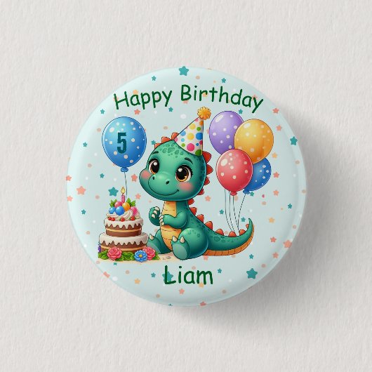 Baby Dino Birthday Button (Voorkant)