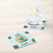 Baby Dino Birthday Coaster Kartonnen Onderzetters (Insitu)