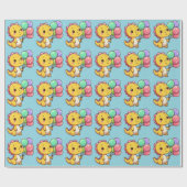 Baby Dino Birthday Gift Wrap Cadeaupapier (Vlak)