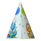 Baby Dino Birthday Party Hats Feesthoedjes (Achterkant)