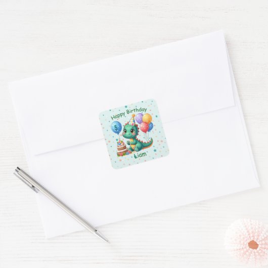 Baby Dino Birthday Sticker (Envelop)