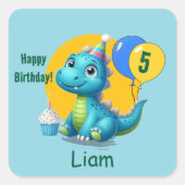 Baby Dino Birthday Sticker (Voorkant)