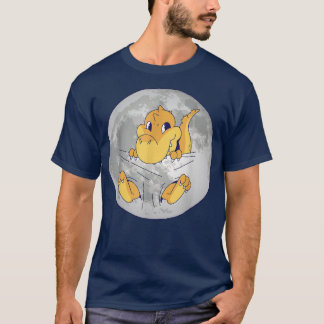 Baby Dino Dinosaur In Space Moon  T-shirt